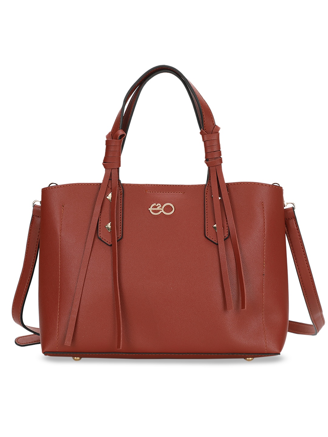 

E2O Tan Red Solid Handheld Bag