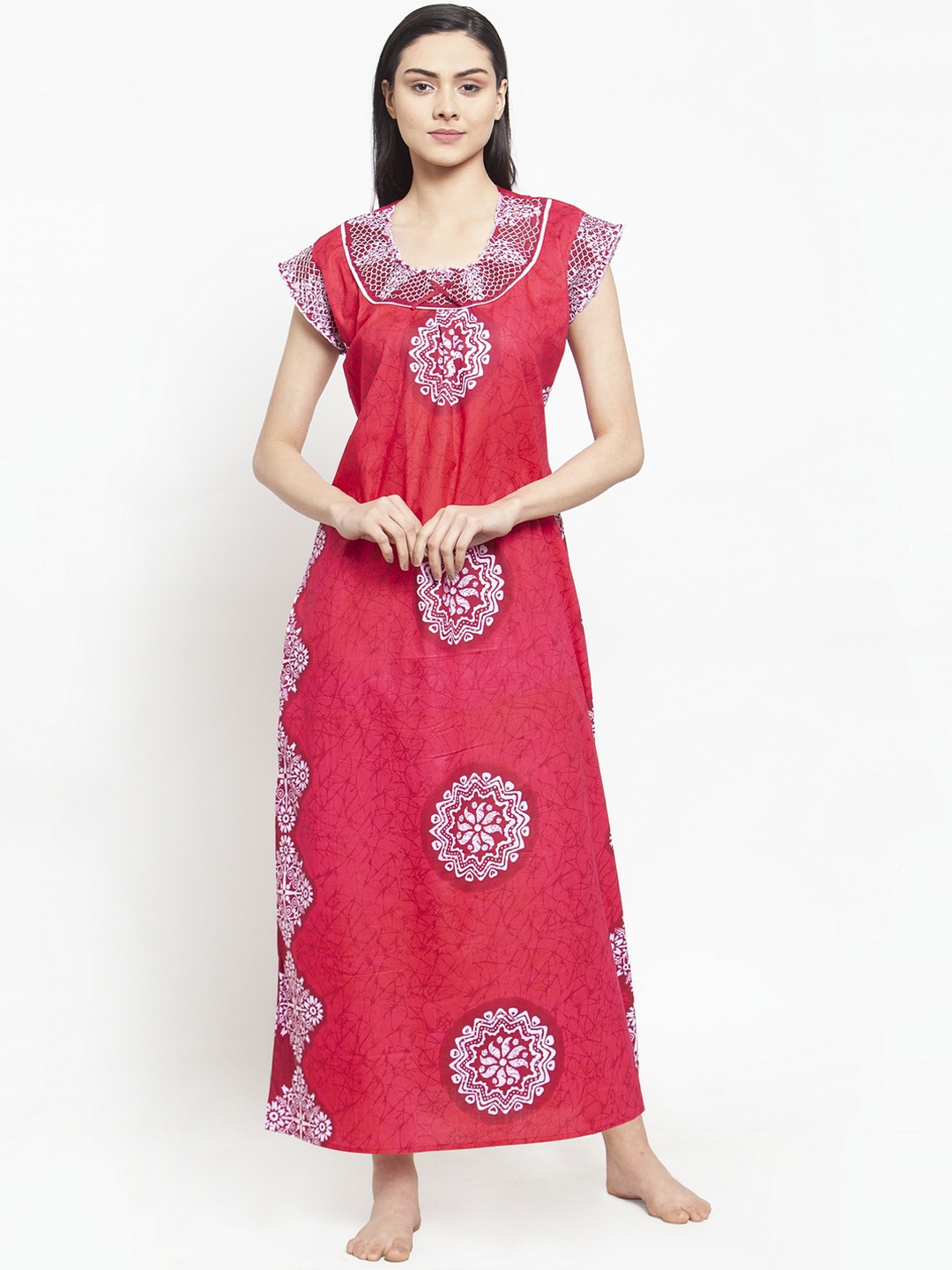 

Secret Wish Red Printed Nightdress
