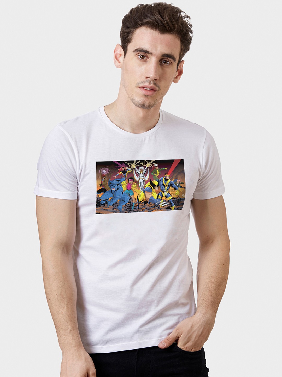 

Free Authority Men White X-Men Printed T-shirt