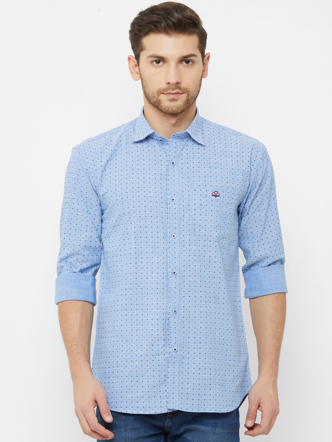 

Donzell Men Blue Comfort Regular Fit Printed Casual Shirt