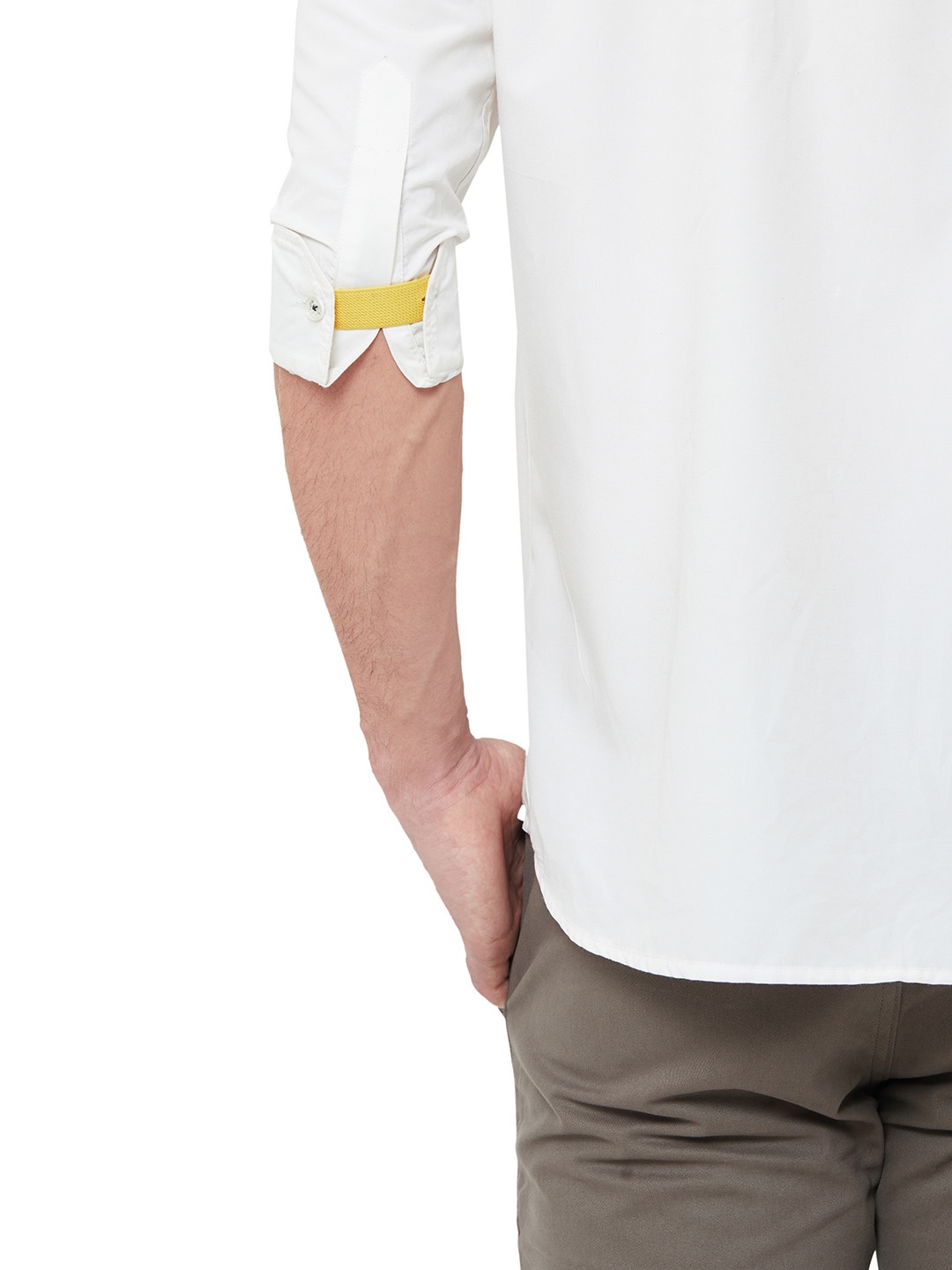 

EVOQ Men Set Of 2 Yellow Solid Cuff Bands