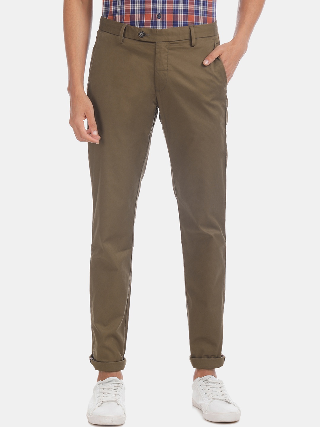 

Arrow Sport Men Camel Brown Slim Fit Solid Regular Trousers