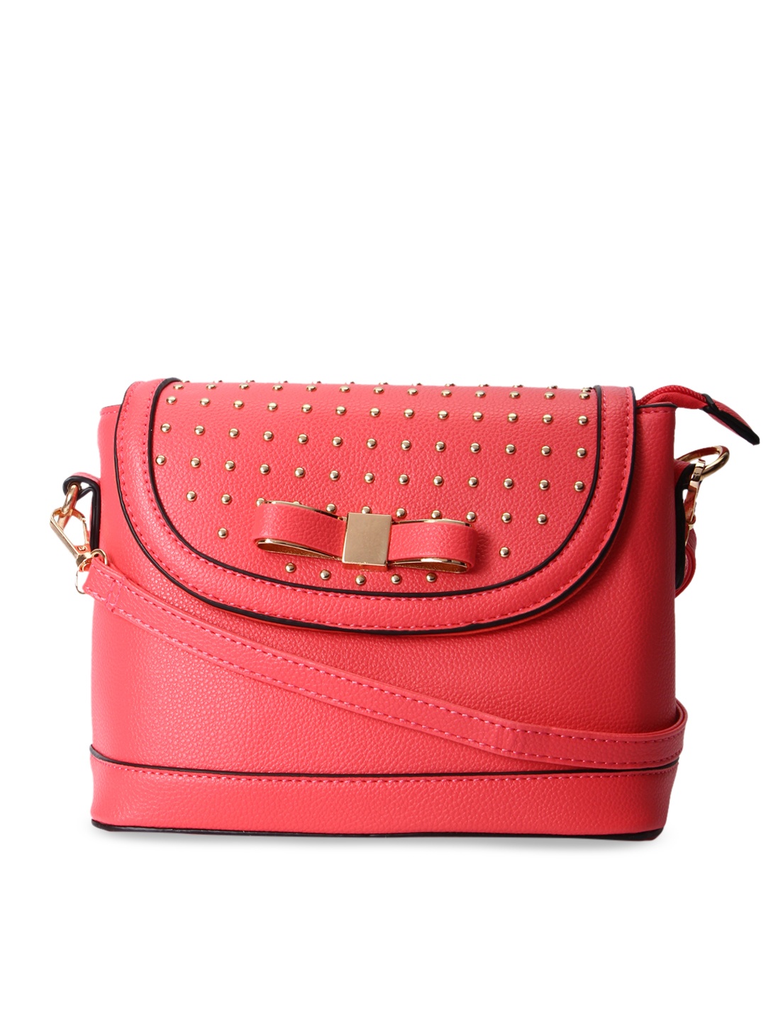 

KLEIO Peach-Coloured Embellished Sling Bag