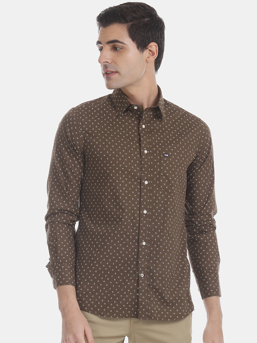

Arrow Sport Men Brown & White Slim Fit Printed Casual Shirt