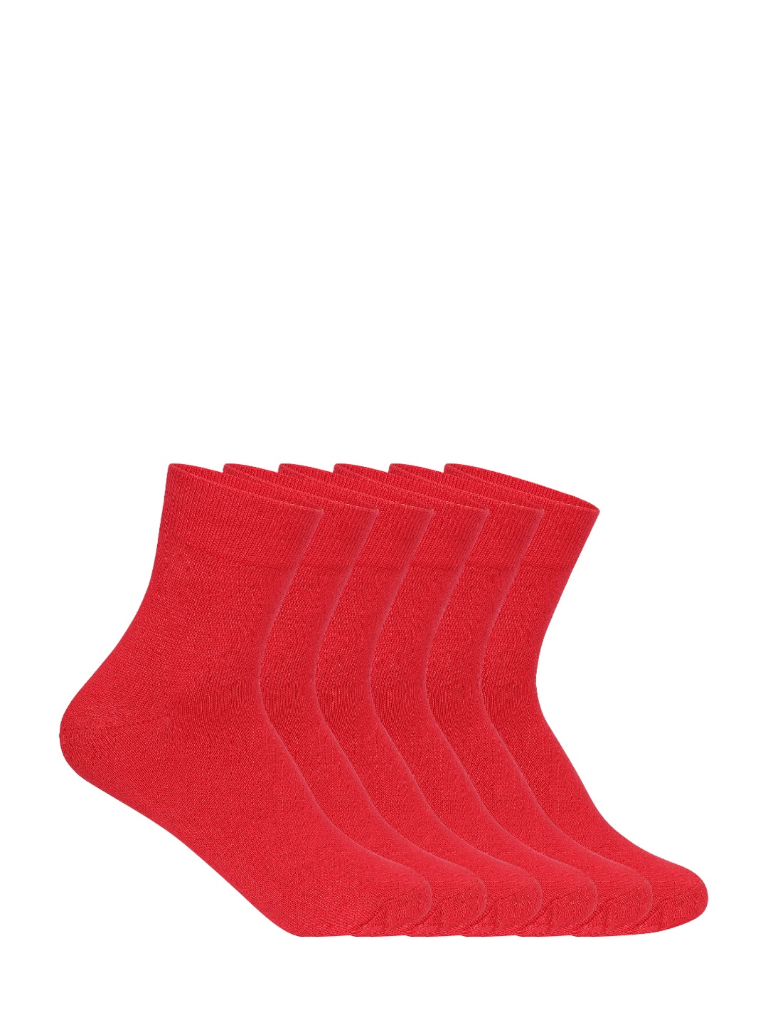

Supersox Kids Pack Of 6 Red Solid Calf-Length School Uniform Socks