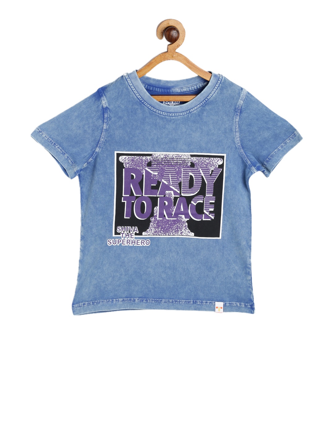 

toothless Boys Blue Shiva Printed Round Neck Pure Cotton T-shirt