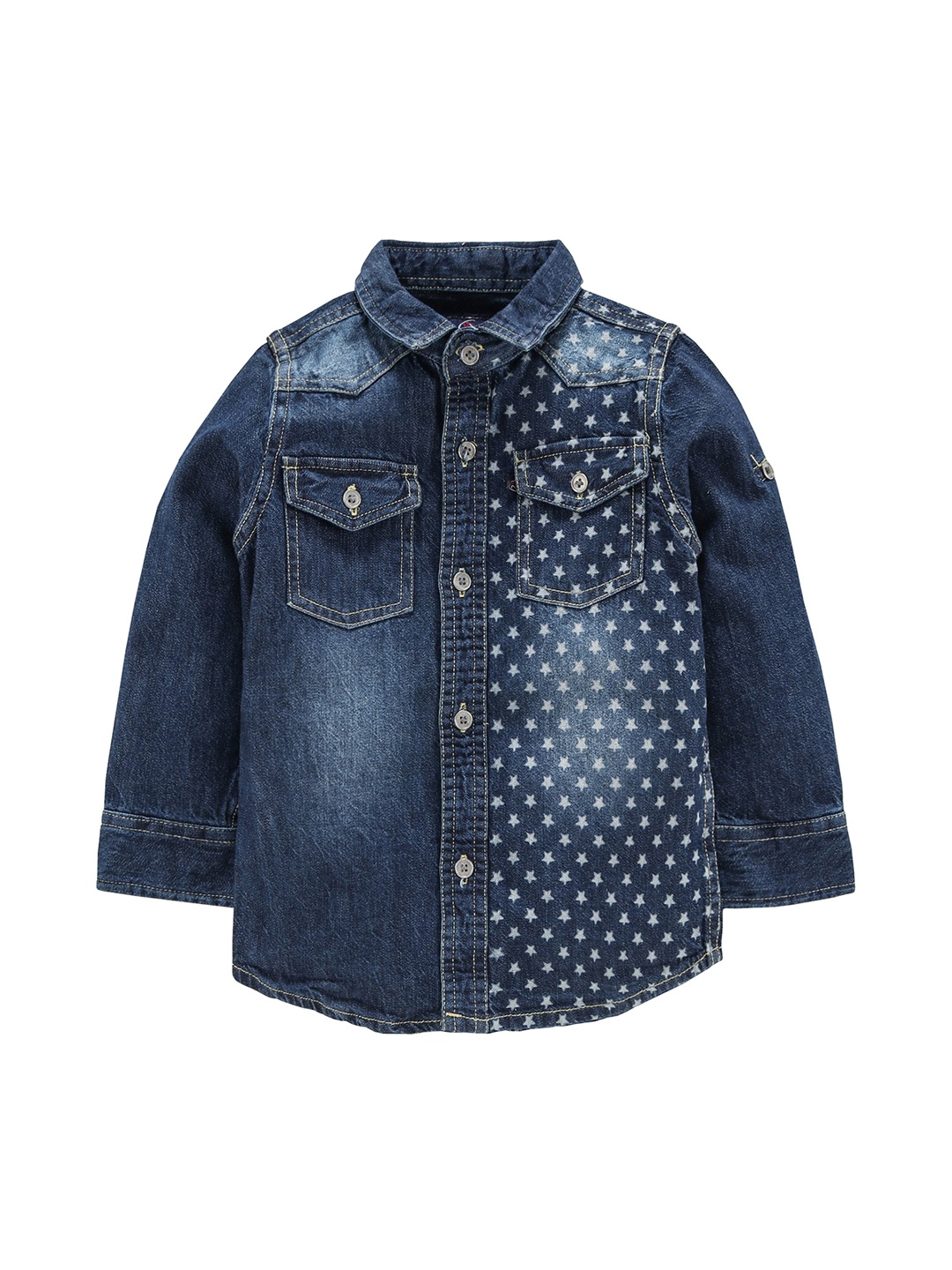 

KiddoPanti Boys Blue Regular Fit Printed Casual Shirt