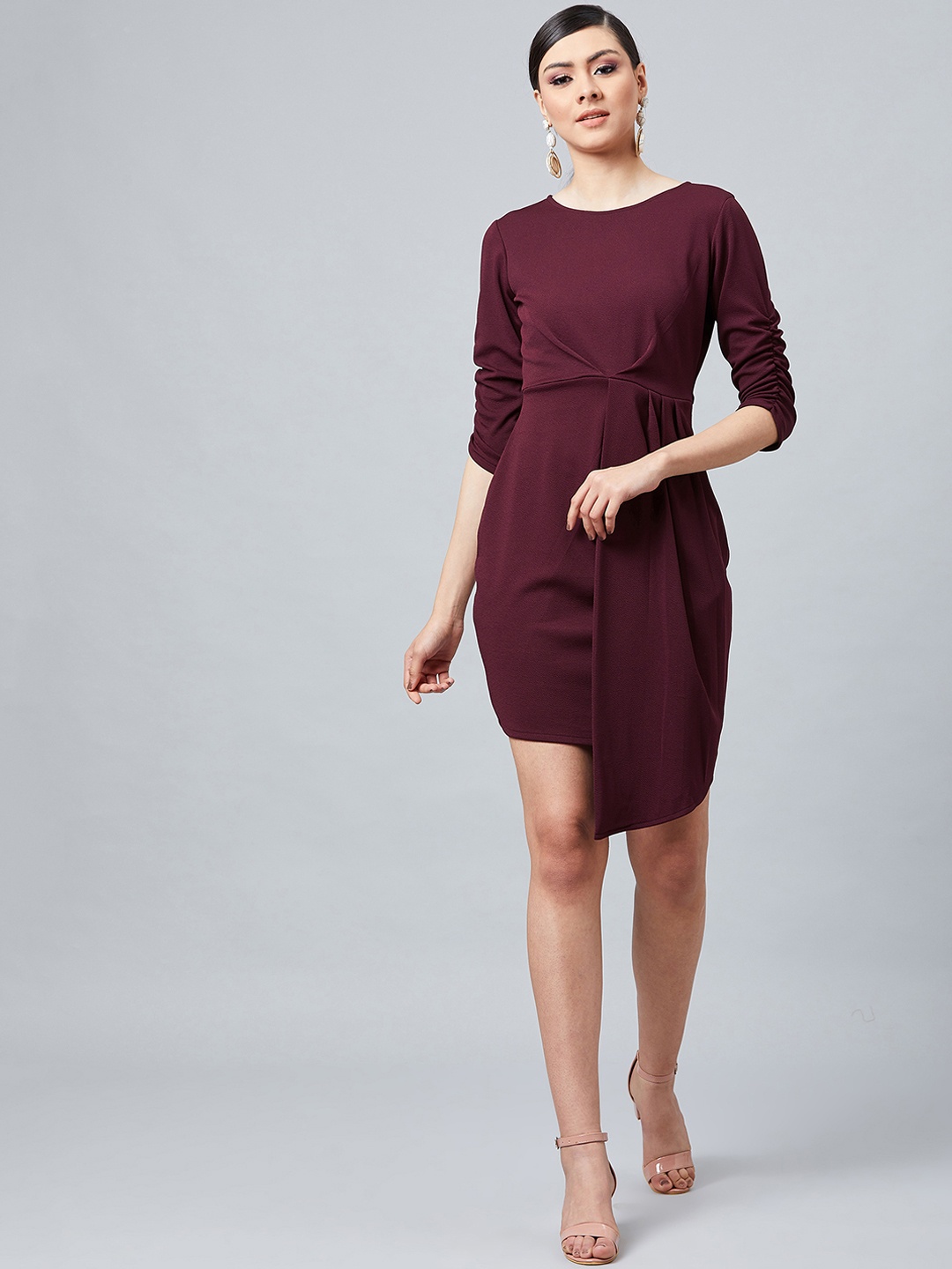 

Athena Women Burgundy Solid Sheath Dress