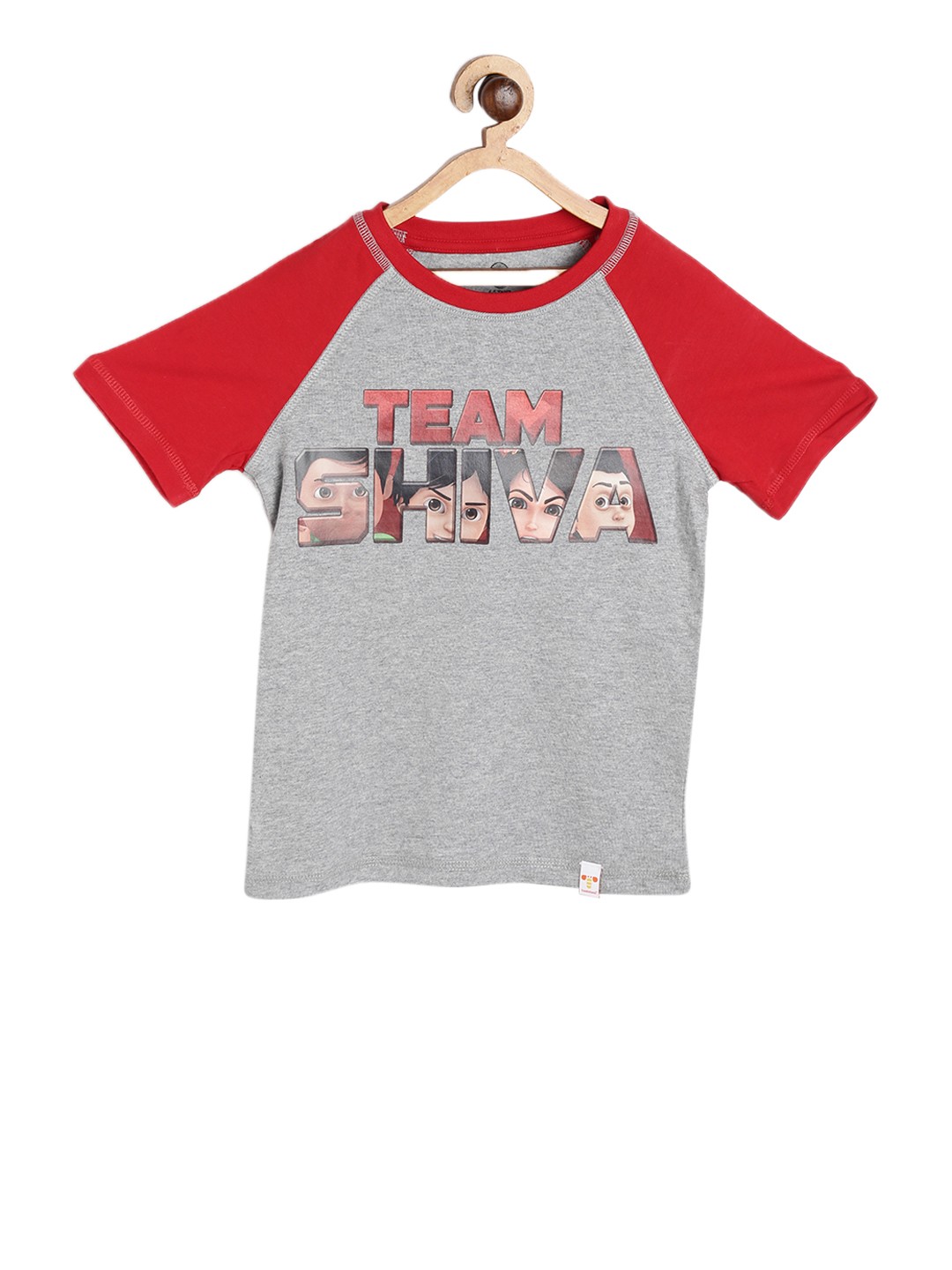 

toothless Boys Grey Shiva Printed Round Neck Pure Cotton T-shirt