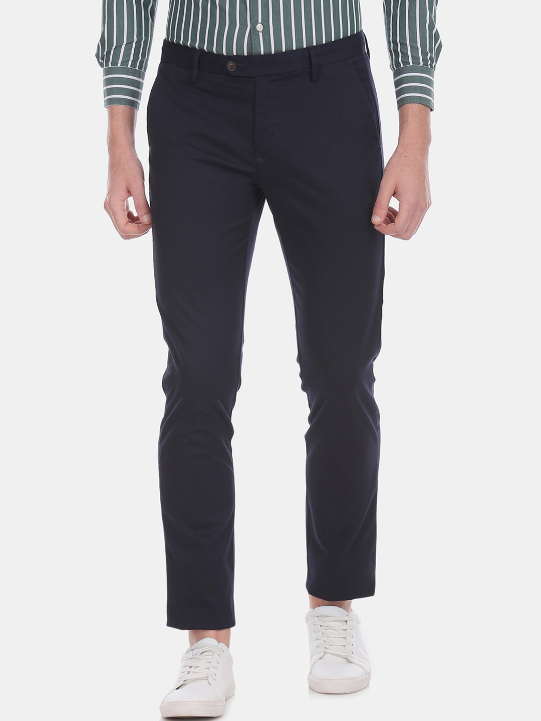 

Arrow Sport Men Navy Blue Slim Fit Solid Regular Trousers