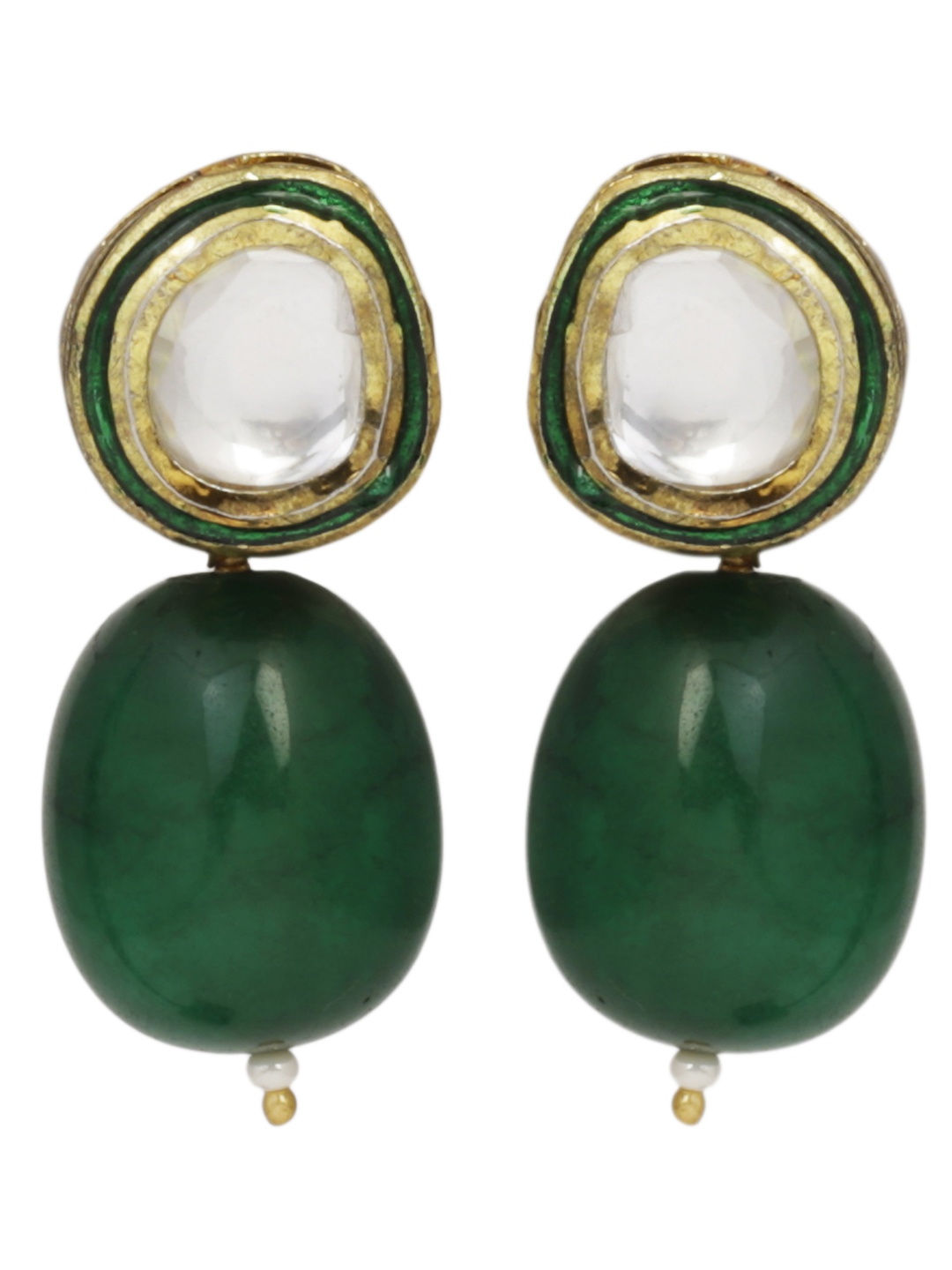 

DUGRISTYLE Green Contemporary Drop Earrings