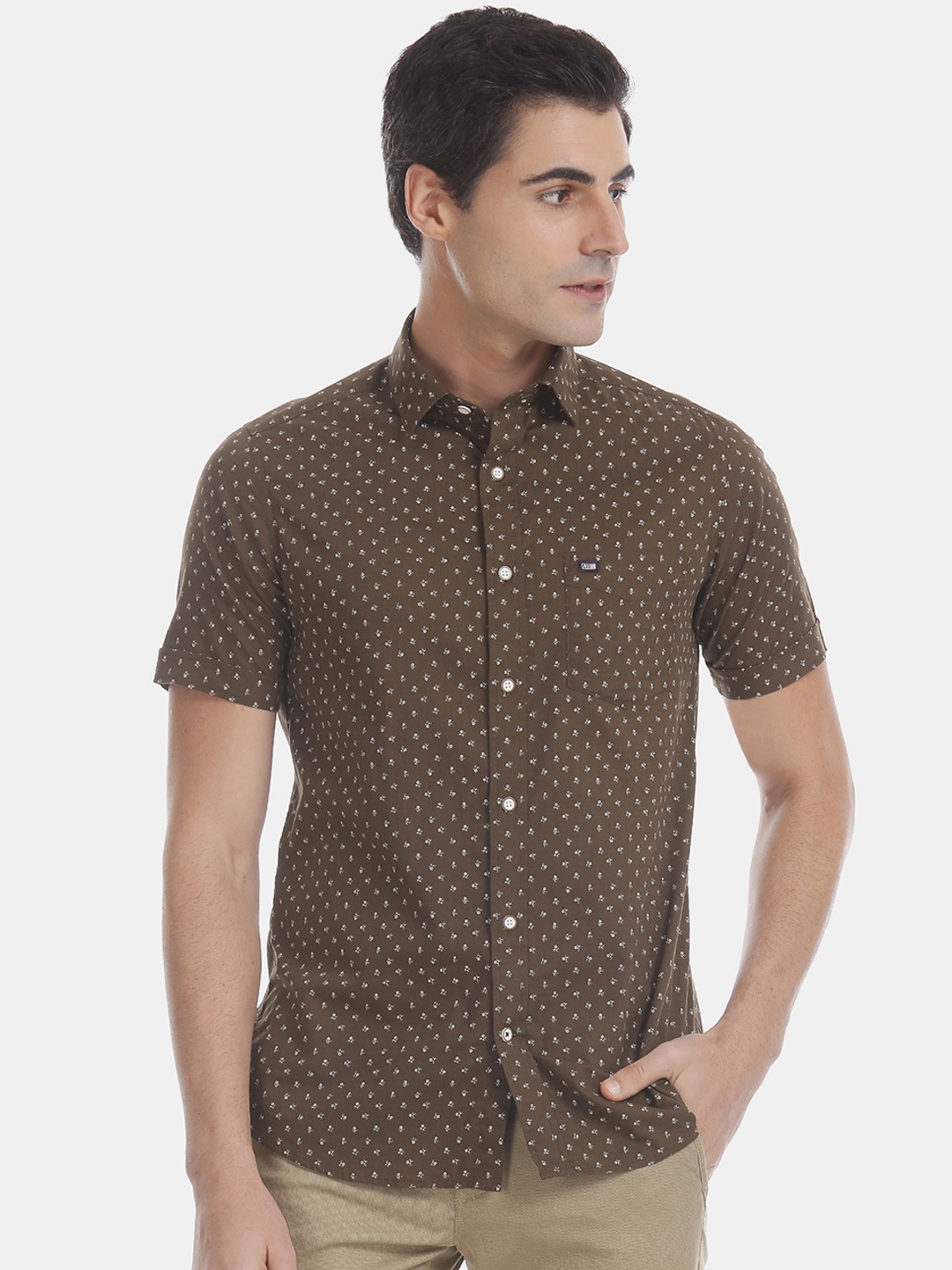 

Arrow Sport Men Brown & White Slim Fit Printed Casual Shirt