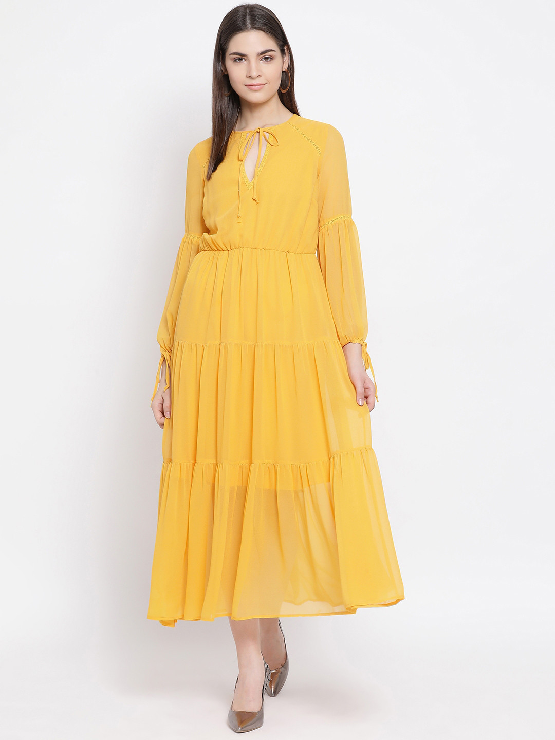 

Oxolloxo Women Yellow Solid Maxi Dress