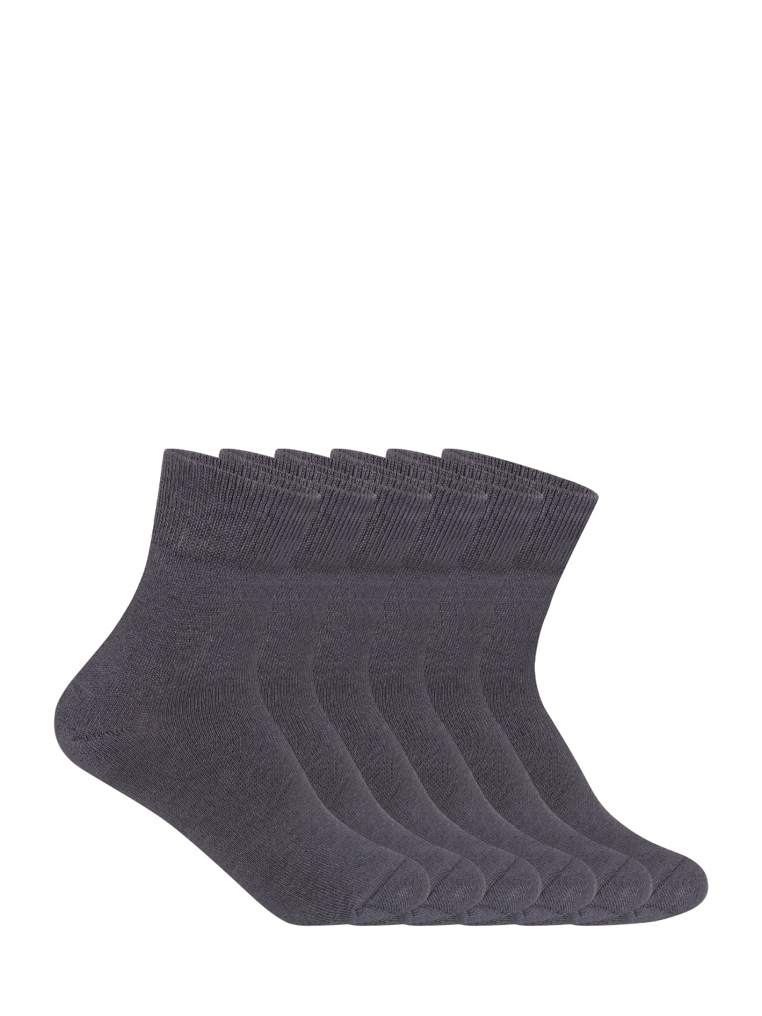 

Supersox Kids Pack Of 6 Charcoal Grey Solid Calf-Length Socks