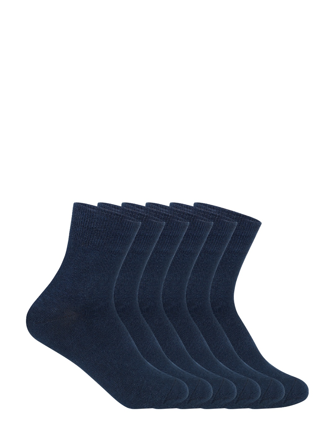 

Supersox Kids Pack Of 6 Navy Blue Solid Calf-Length School Uniform Socks