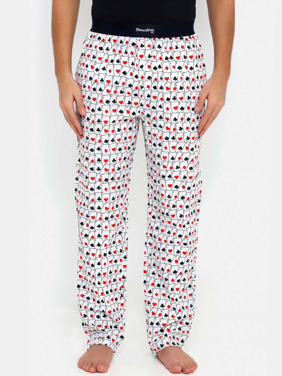 

Smugglerz Men White & Red Printed Lounge Pants