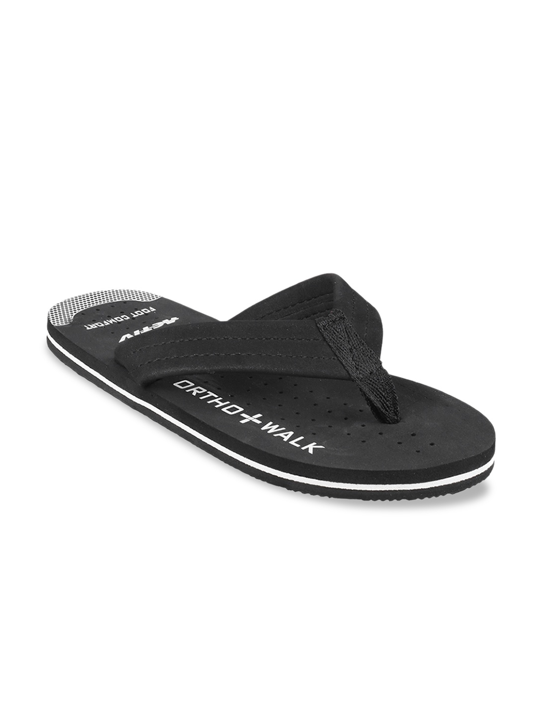 

WALKWAY by Metro Men Black Solid Thong Flip-Flops
