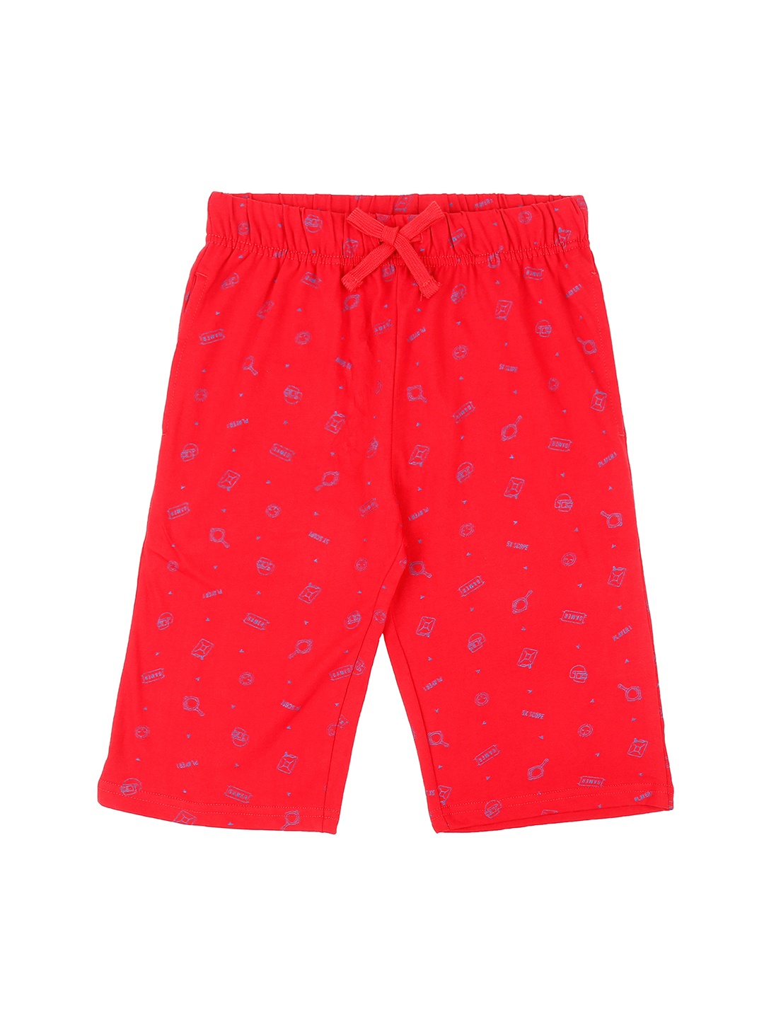 

Pantaloons Junior Boys Orange & Blue Printed Regular Shorts