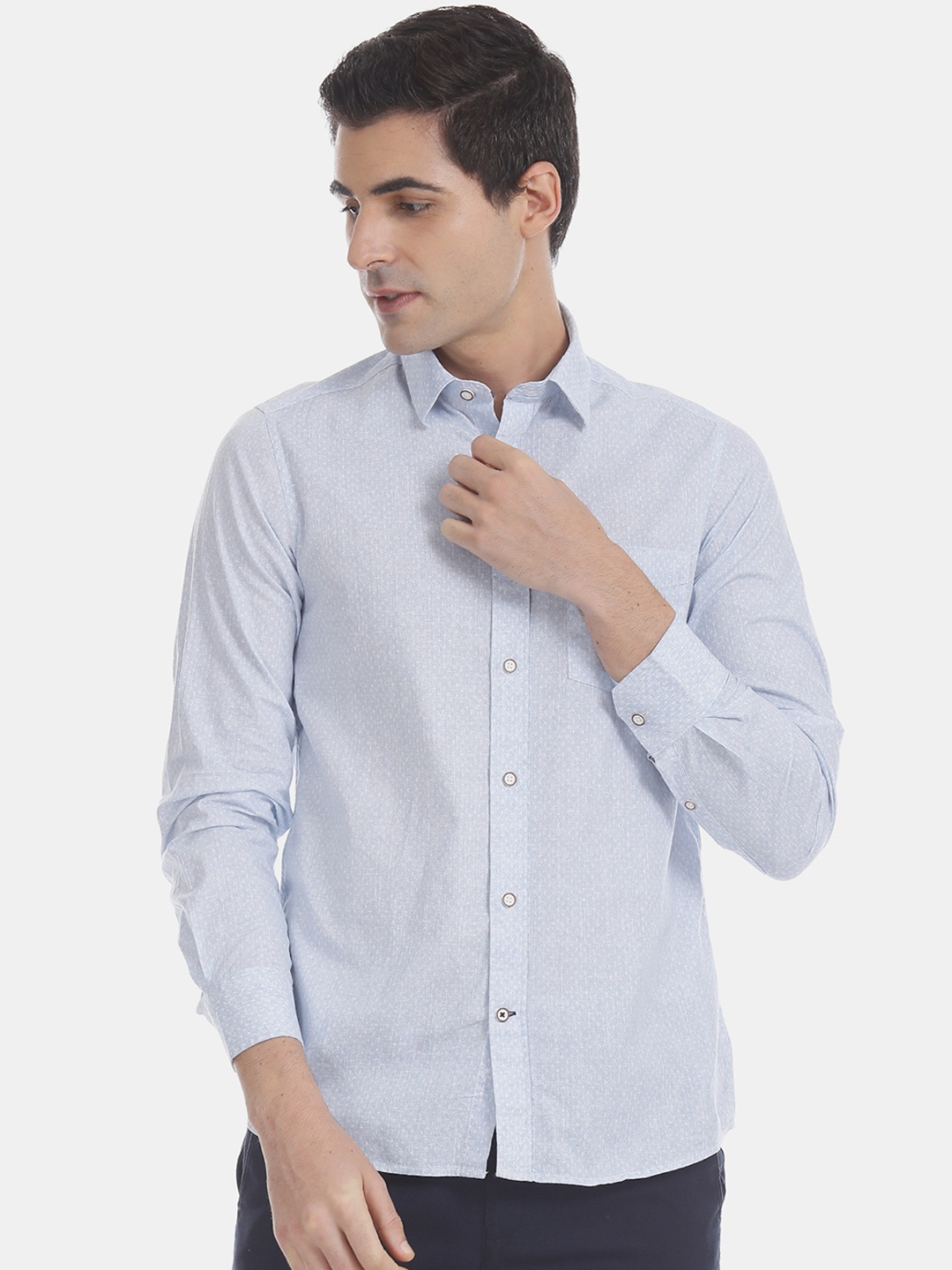 

Arrow Sport Men Blue Slim Fit Self Design Casual Shirt