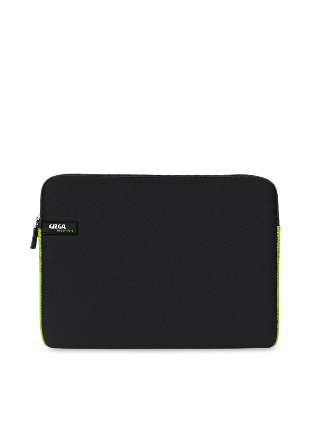 Gizga Essentials Black & Green Solid Laptop Sleeve