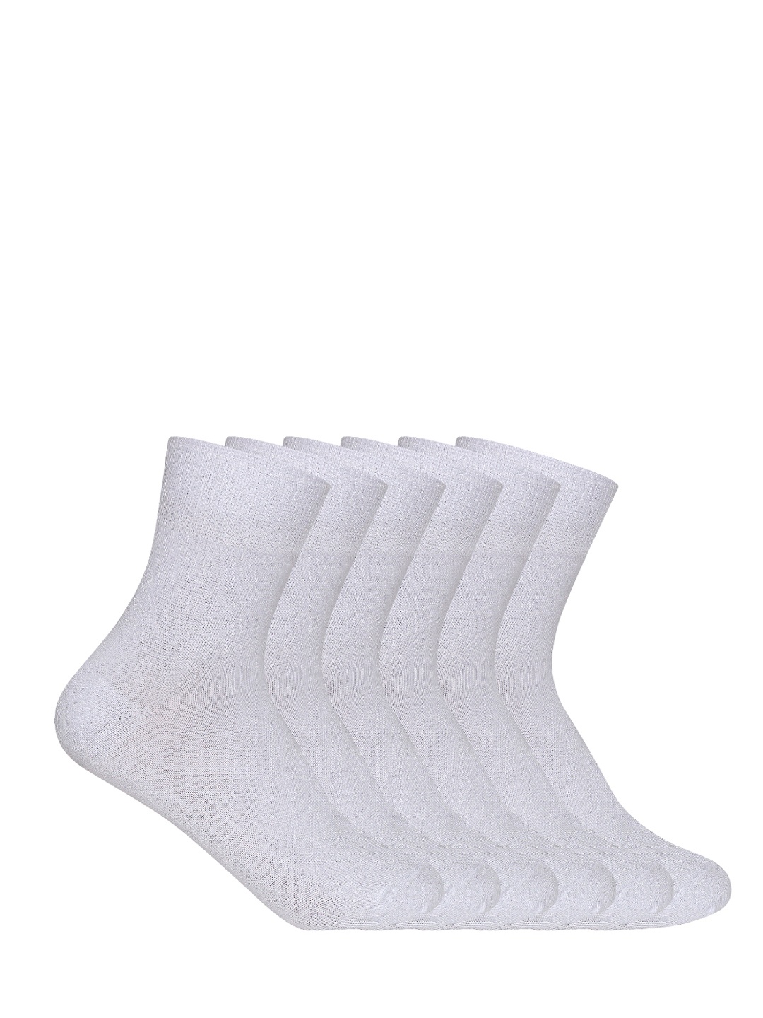 

Supersox Kids Pack Of 6 White Solid Calf-Length School Uniform Socks