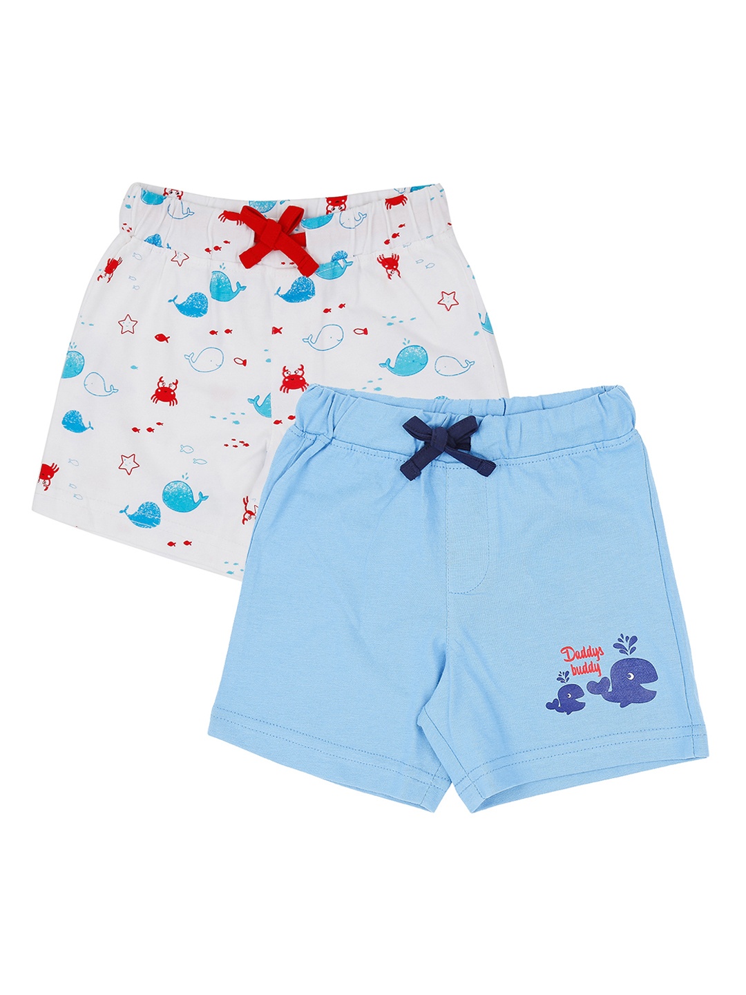 

Pantaloons Baby Boys Pack of 2 Printed Regular Fit Regular Shorts, Blue