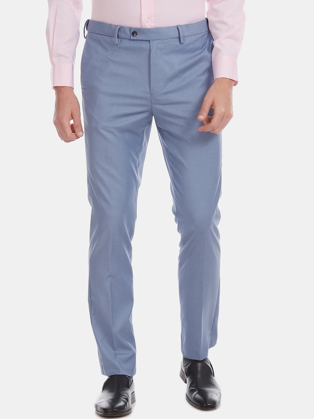 

Arrow Men Blue Tapered Fit Solid Formal Trousers