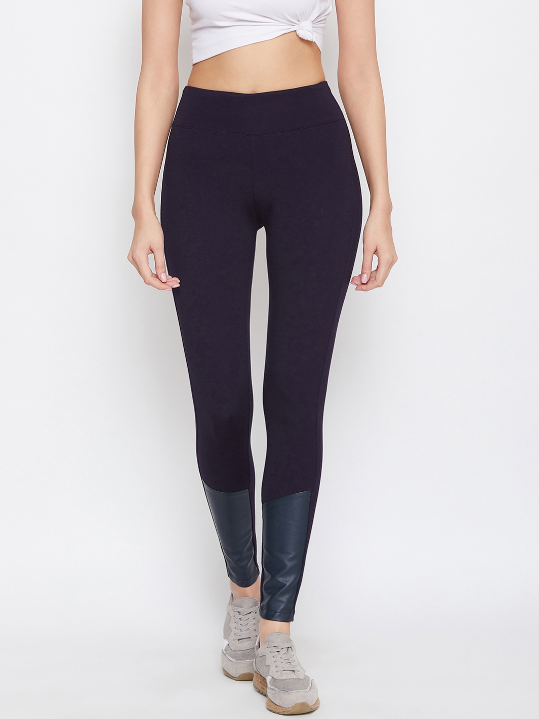 

PERFKT-U Women Navy Blue Solid Rapid-Dry Training Tights