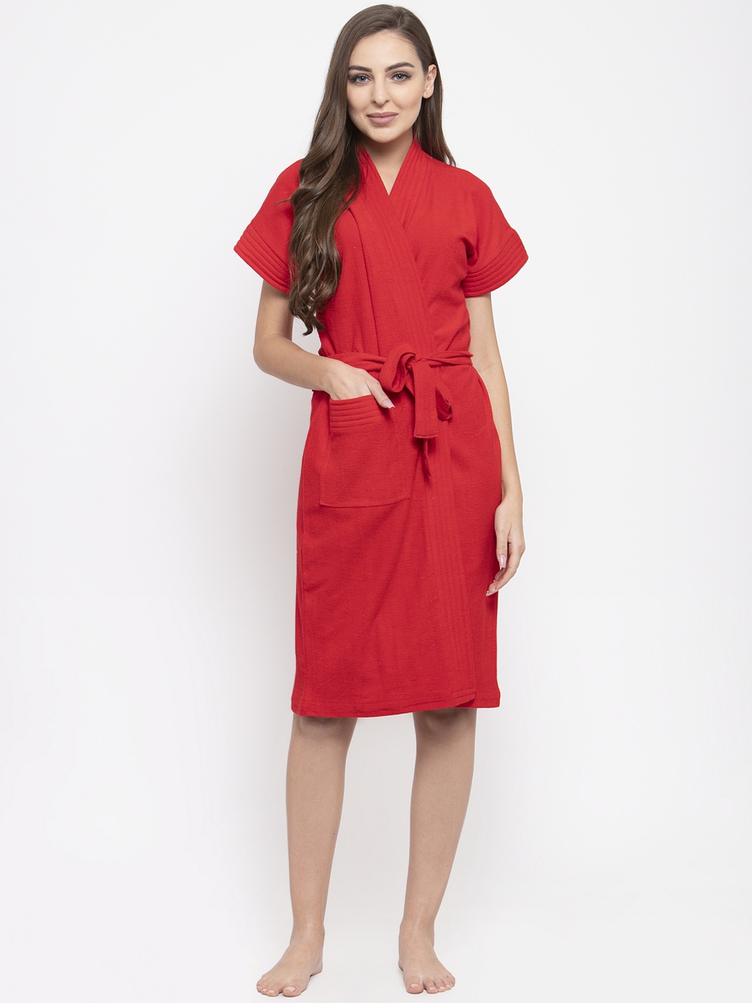 

Secret Wish Women Red Solid Bath Robe
