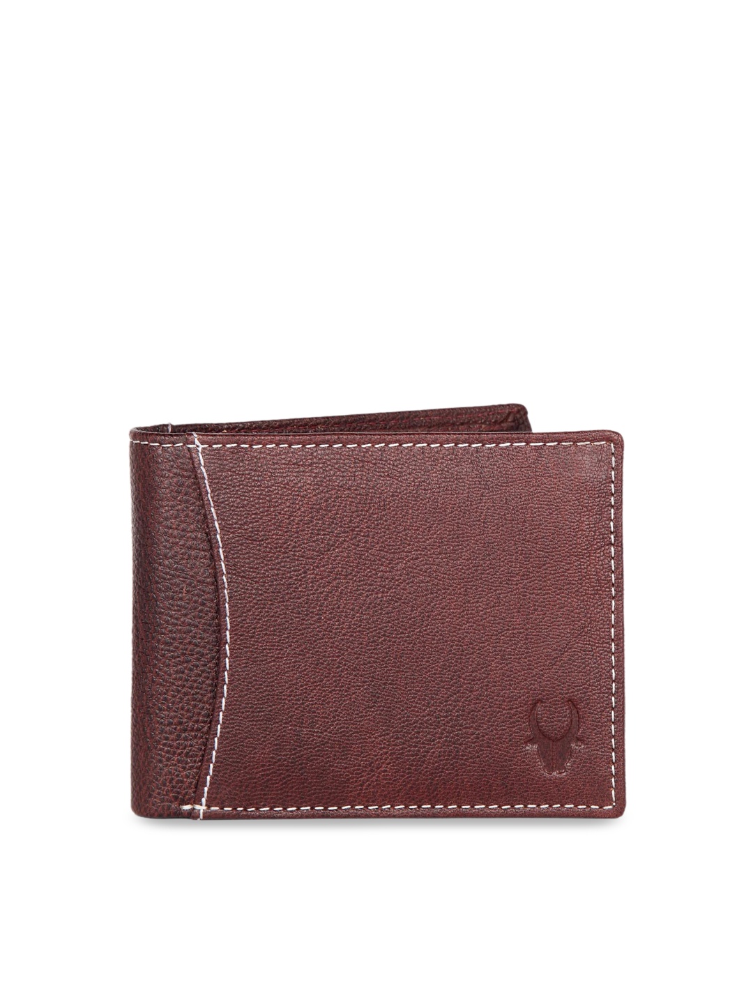 

WildHorn Men Maroon Solid RFID Protected Genuine Leather Two Fold Wallet