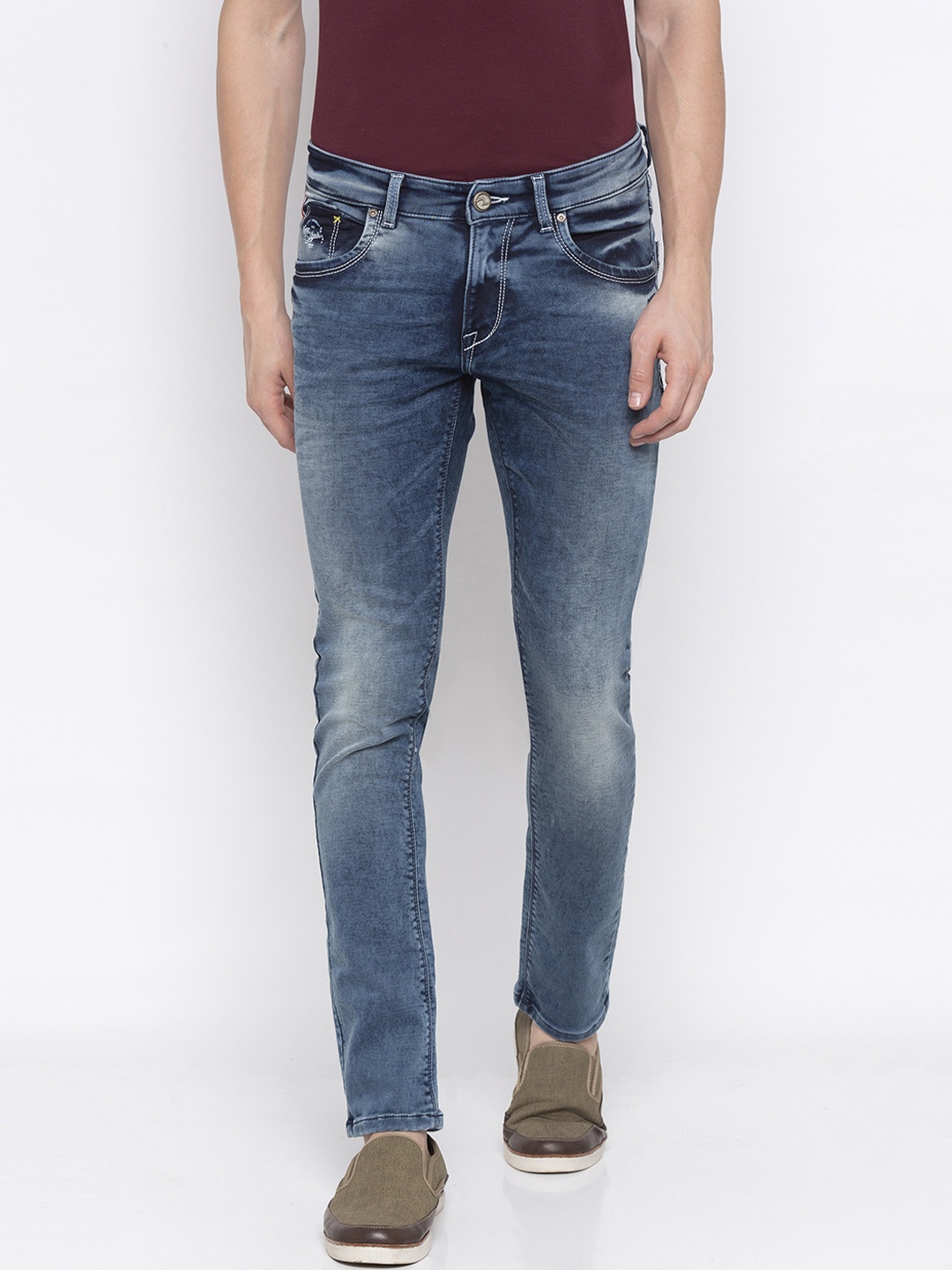 SPYKAR Men Blue Skinny Fit Low-Rise Clean Look Jeans
