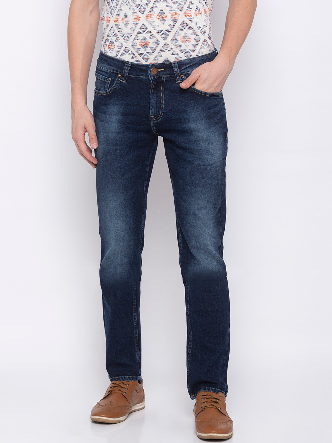 

SPYKAR Men Blue Straight Fit Mid-Rise Clean Look Jeans