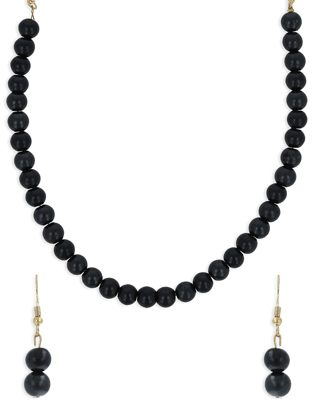 

AKSHARA Girls Black Beaded Handcrafted Jewellery Set