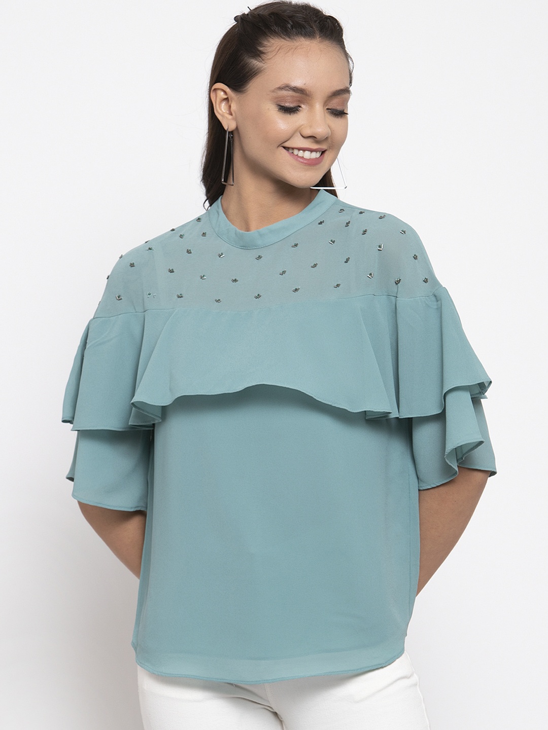 

Gipsy Women Blue Embellished Top