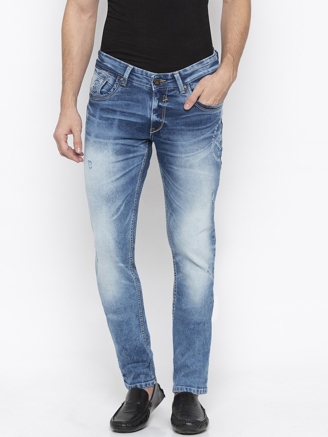 

SPYKAR Men Blue Skinny Fit Low-Rise Clean Look Jeans