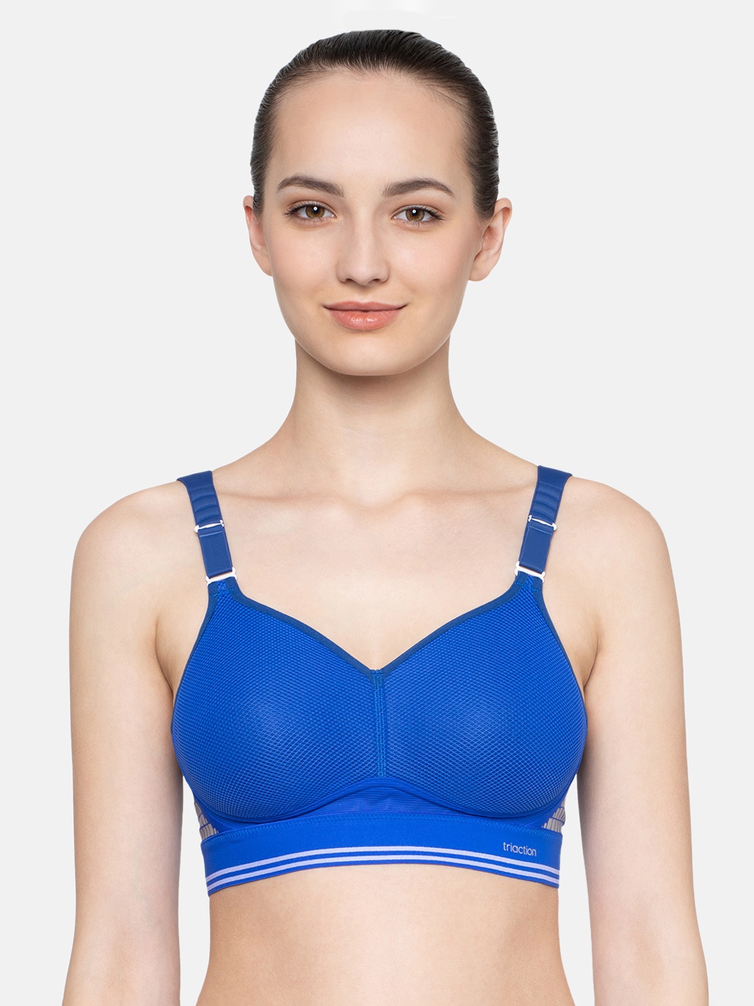 

Triumph Triaction Hybrid Lite Padded Wireless High Bounce Control Sports Bra, Blue