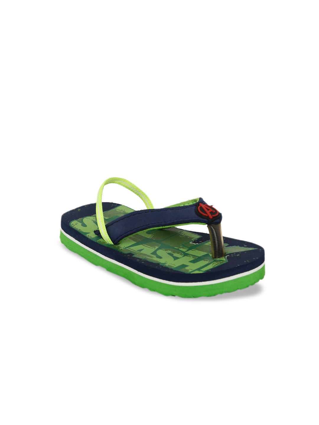 

toothless Boys Navy Blue & Green Hulk Printed Thong Flip-Flops