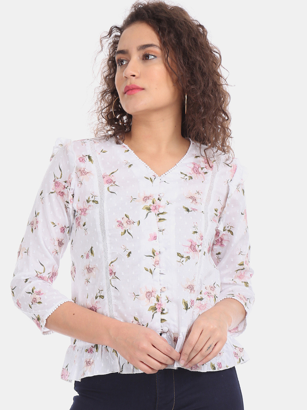 

Flying Machine Women White Printed Top