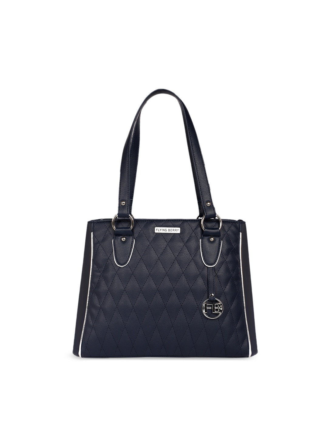 

FLYING BERRY Navy Blue Solid Handheld Bag