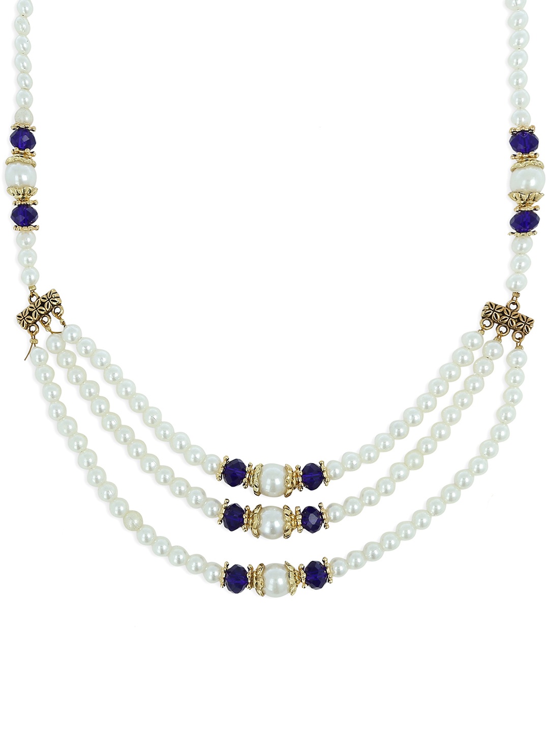 

AKSHARA Girls White & Blue Synthetic Handcrafted Necklace