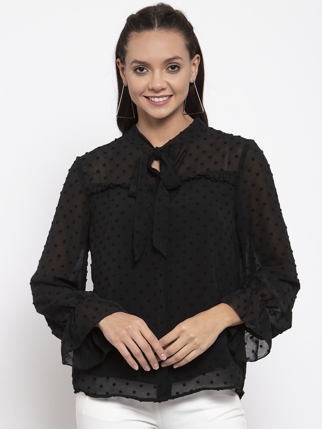 

Gipsy Women Black Self Design Top