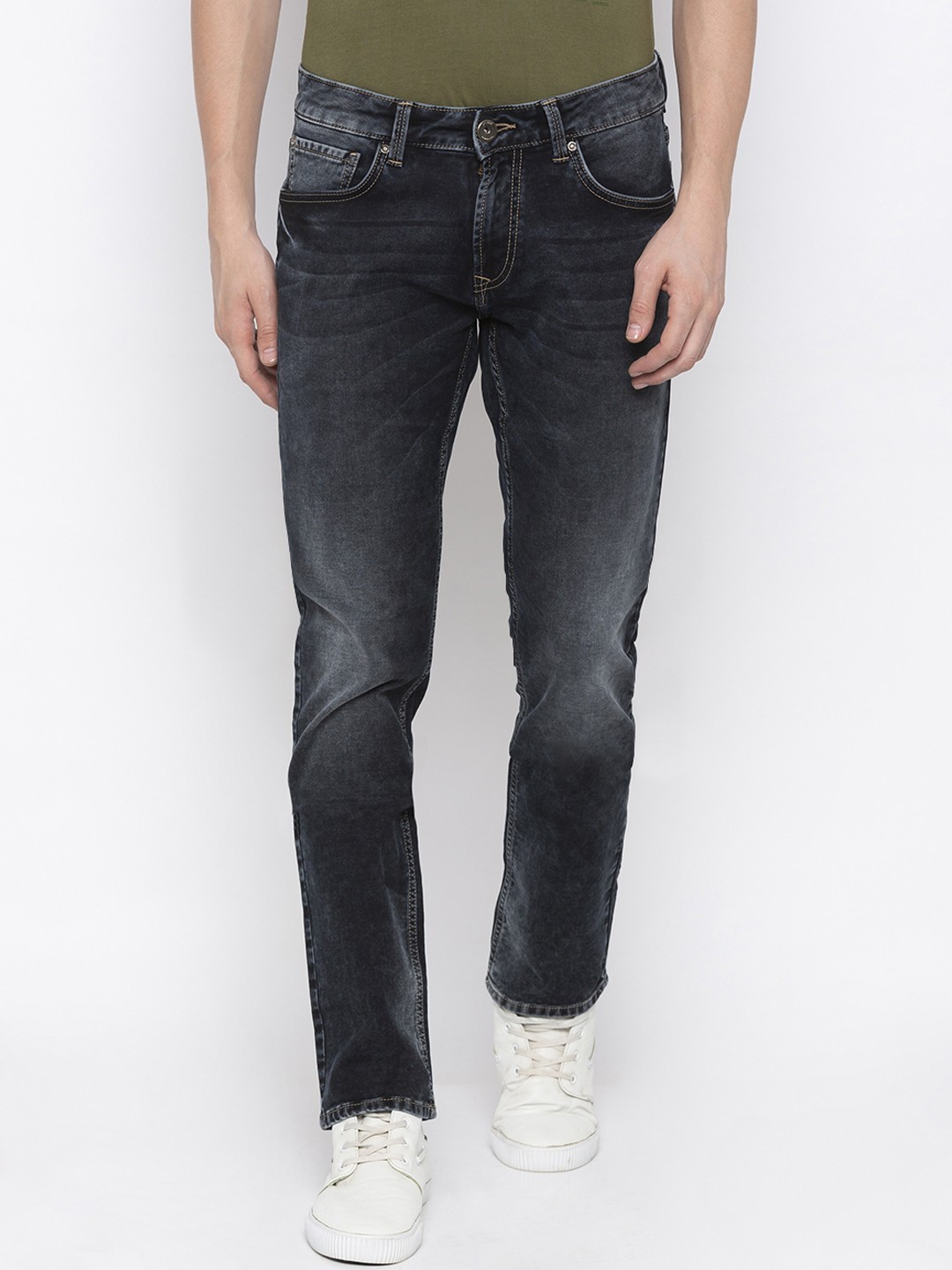 

SPYKAR Men Black Regular Fit Mid-Rise Clean Look Jeans