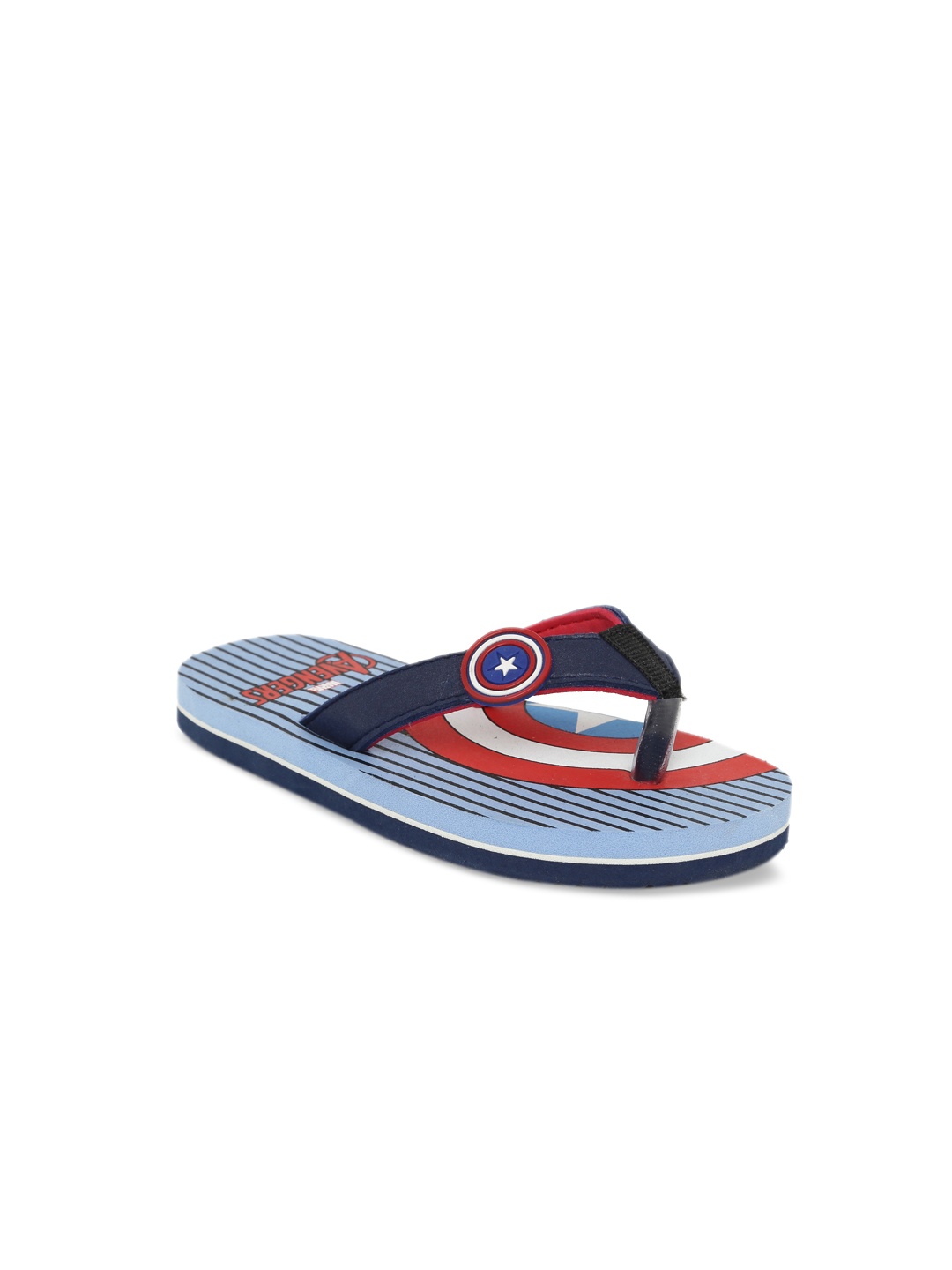 

toothless Boys Blue & Red Marvel Captain America Printed Thong Flip-Flops