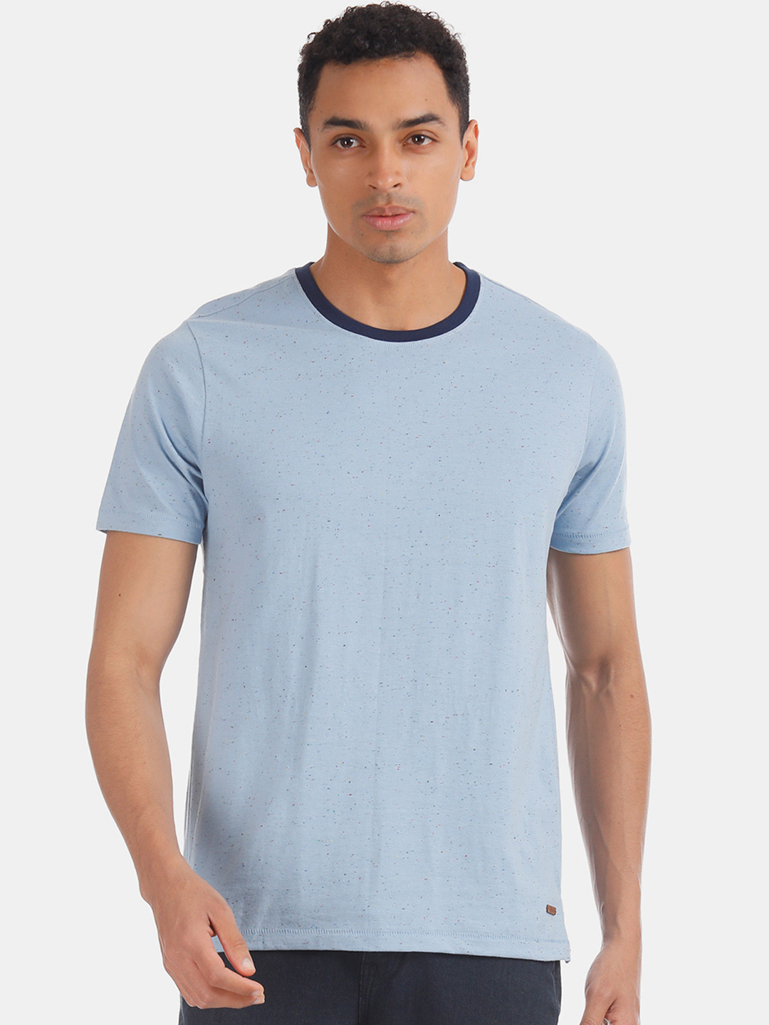 

Cherokee Men Blue Speckled Round Neck T-shirt