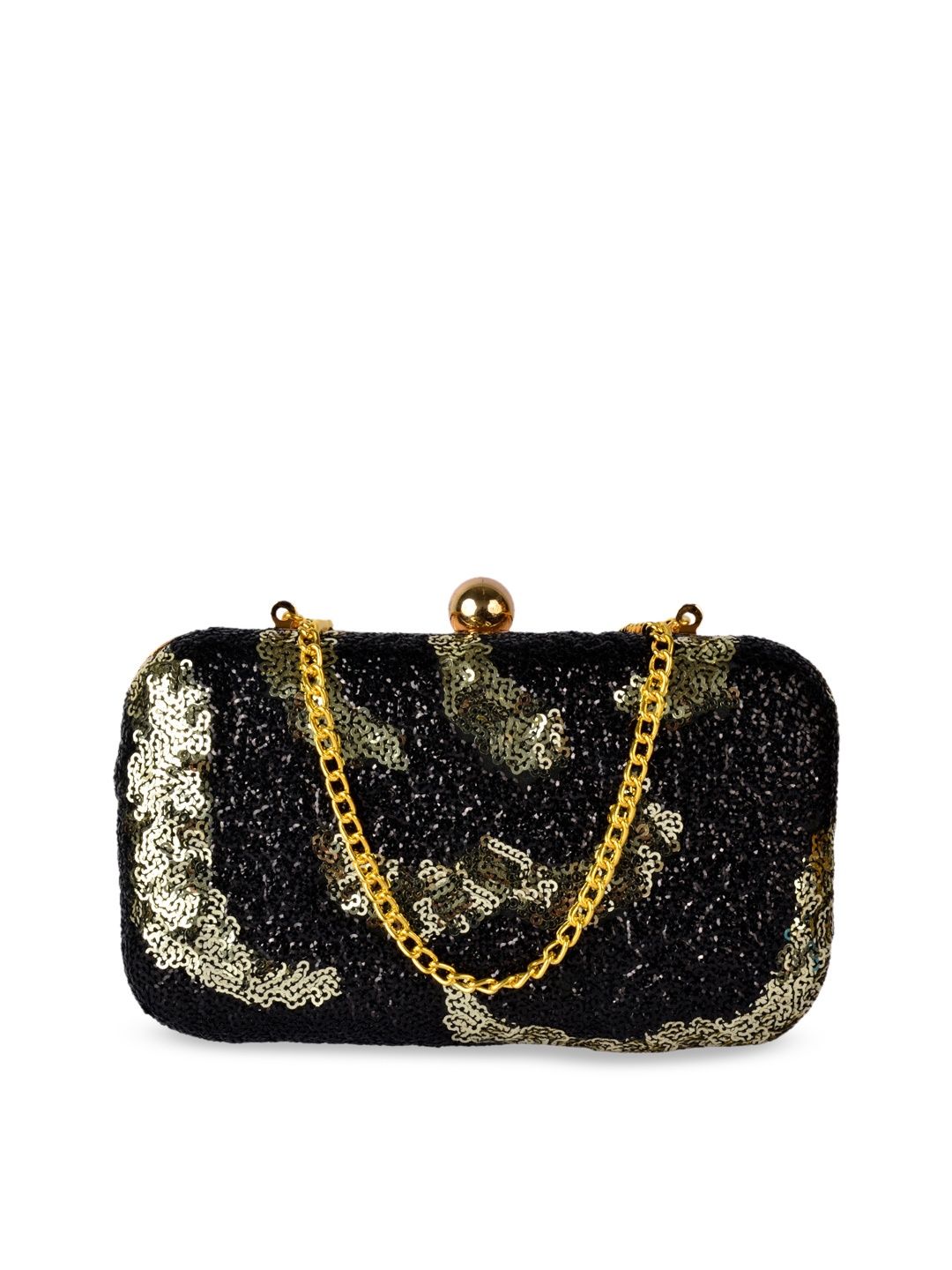 

REZZY Black Embellished Clutch