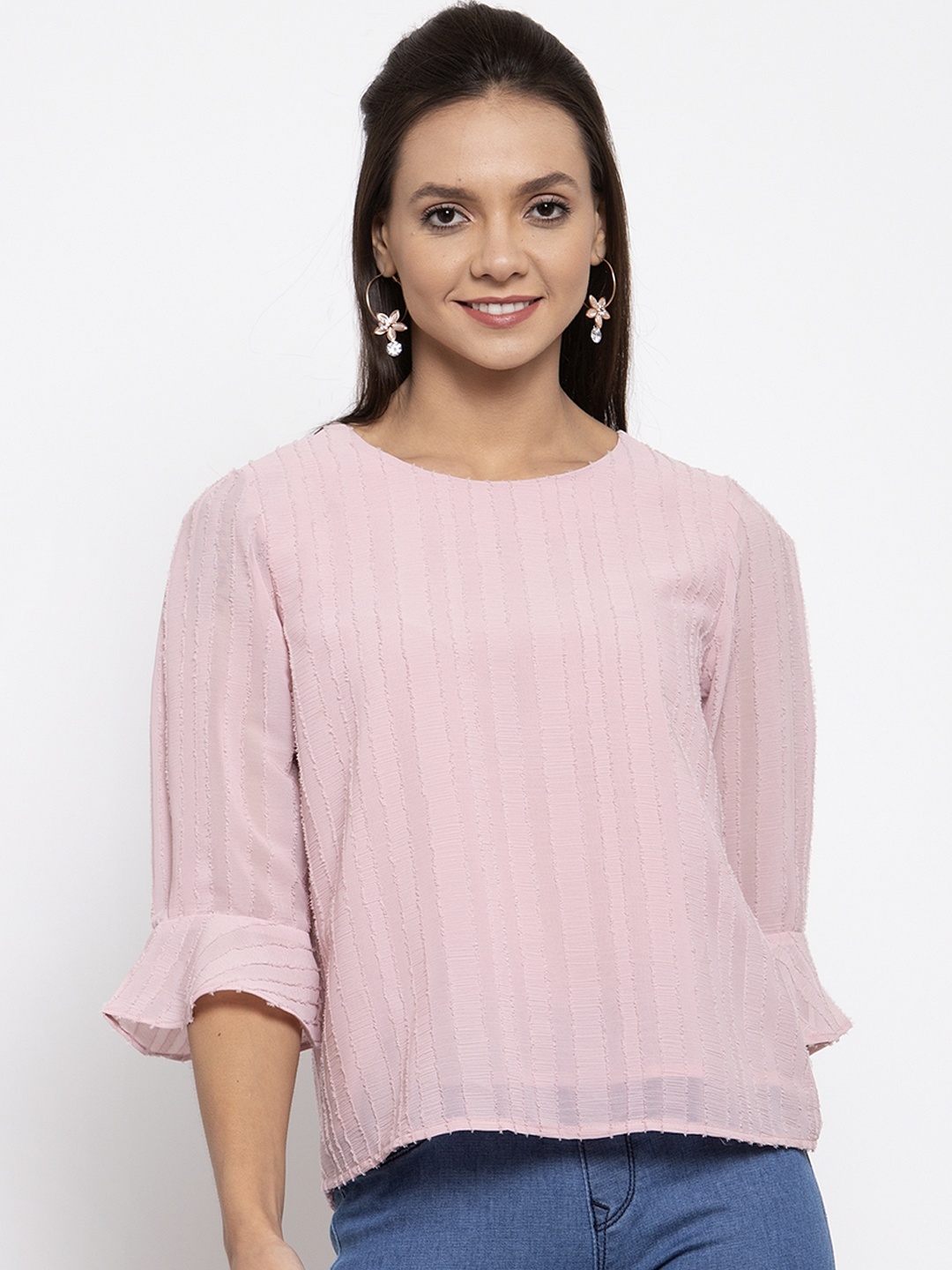 

Gipsy Women Pink Striped Top