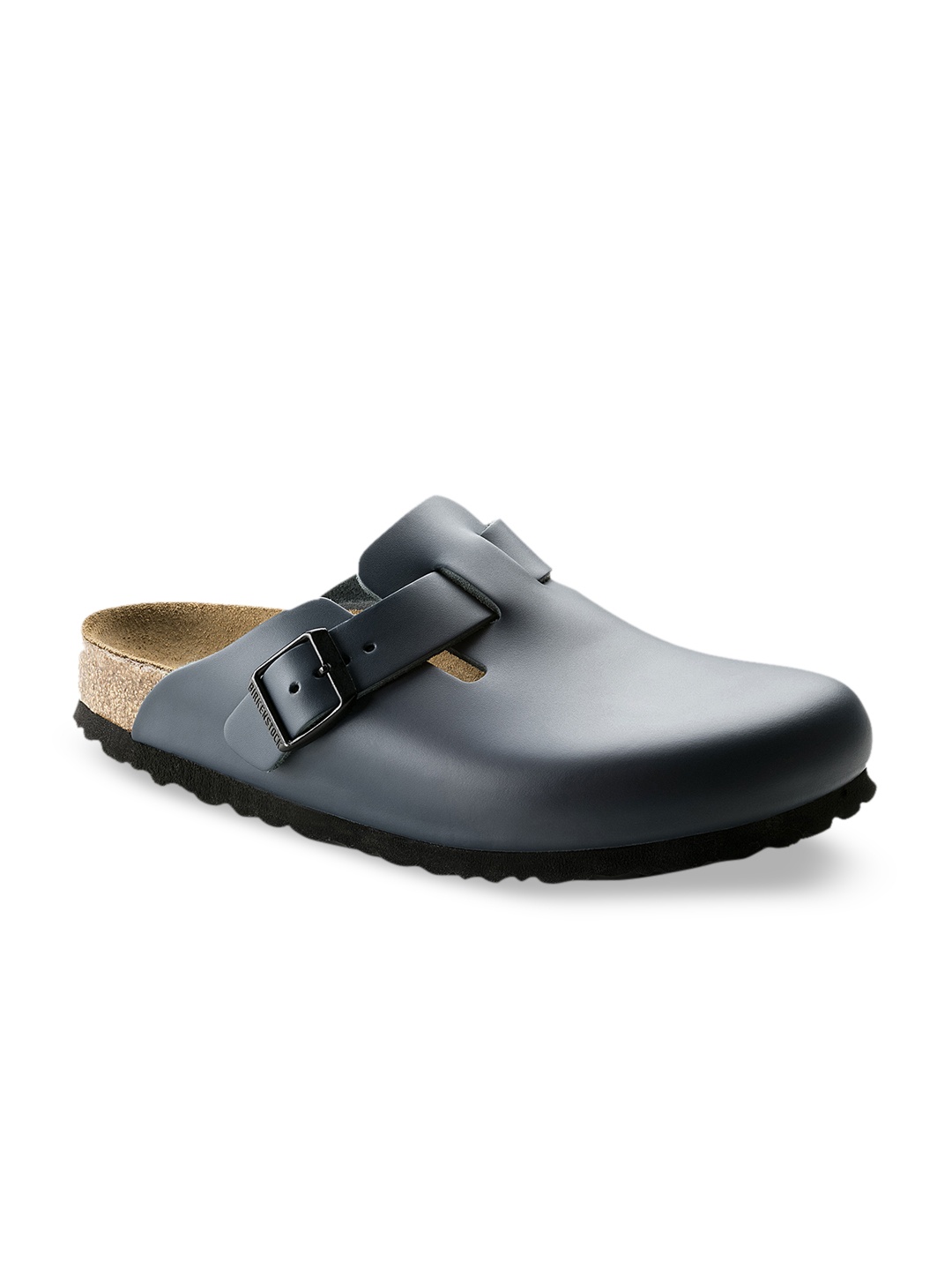 

Birkenstock Unisex Blue Regular Width Boston Natural Leather Solid Clogs