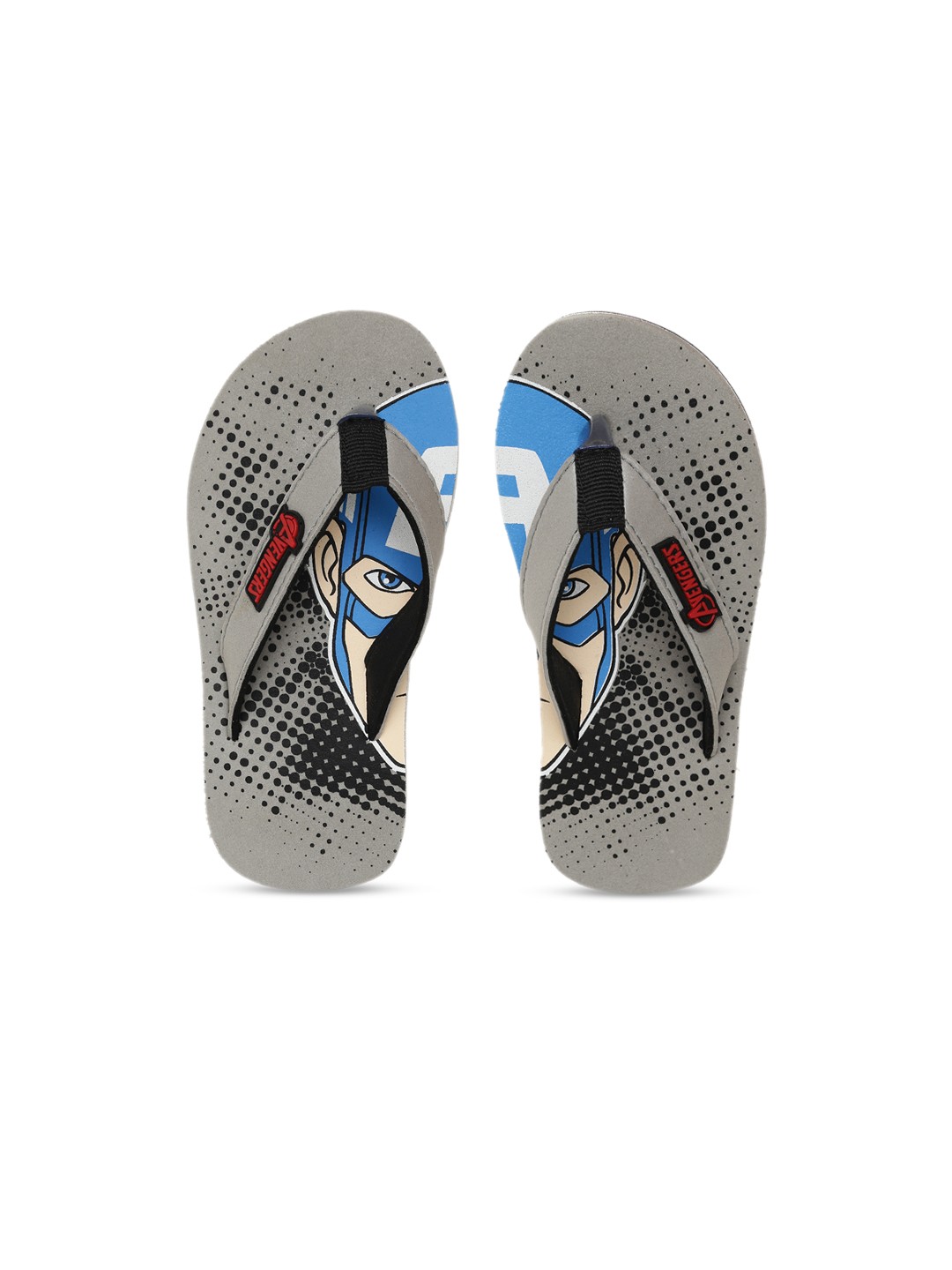 

toothless Boys Grey & Blue Marvel Avengers Printed Thong Flip-Flops
