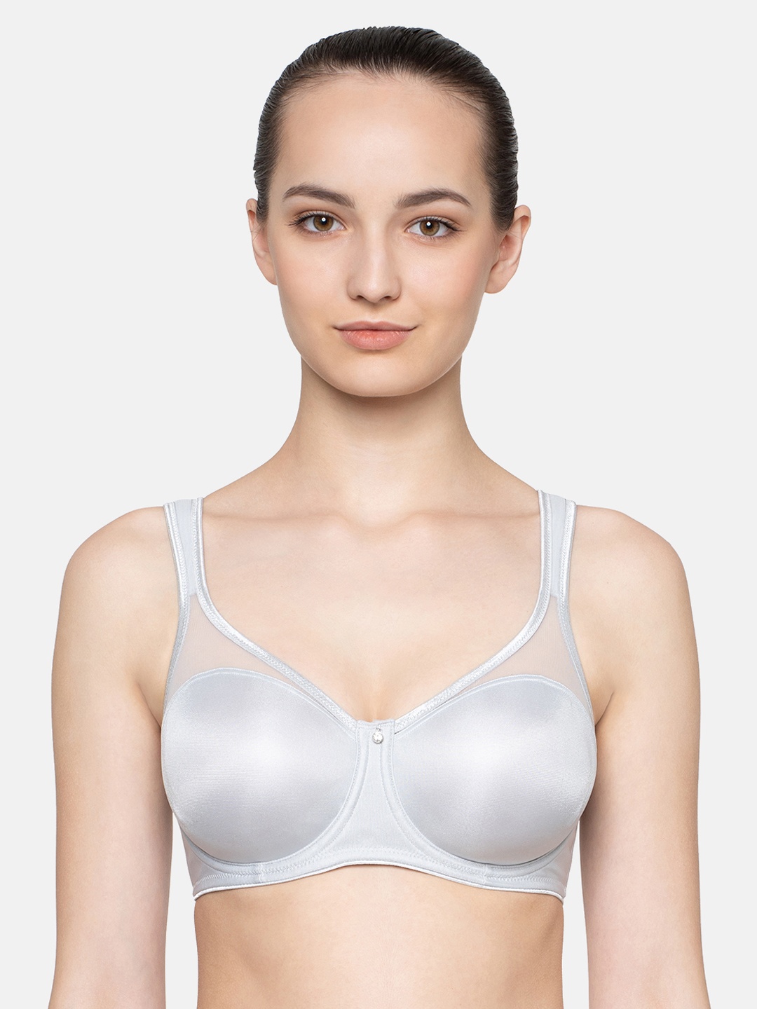 

Triumph Minimizer 121 Wired Non Padded Comfortable High Support Big Cup Bra, Grey