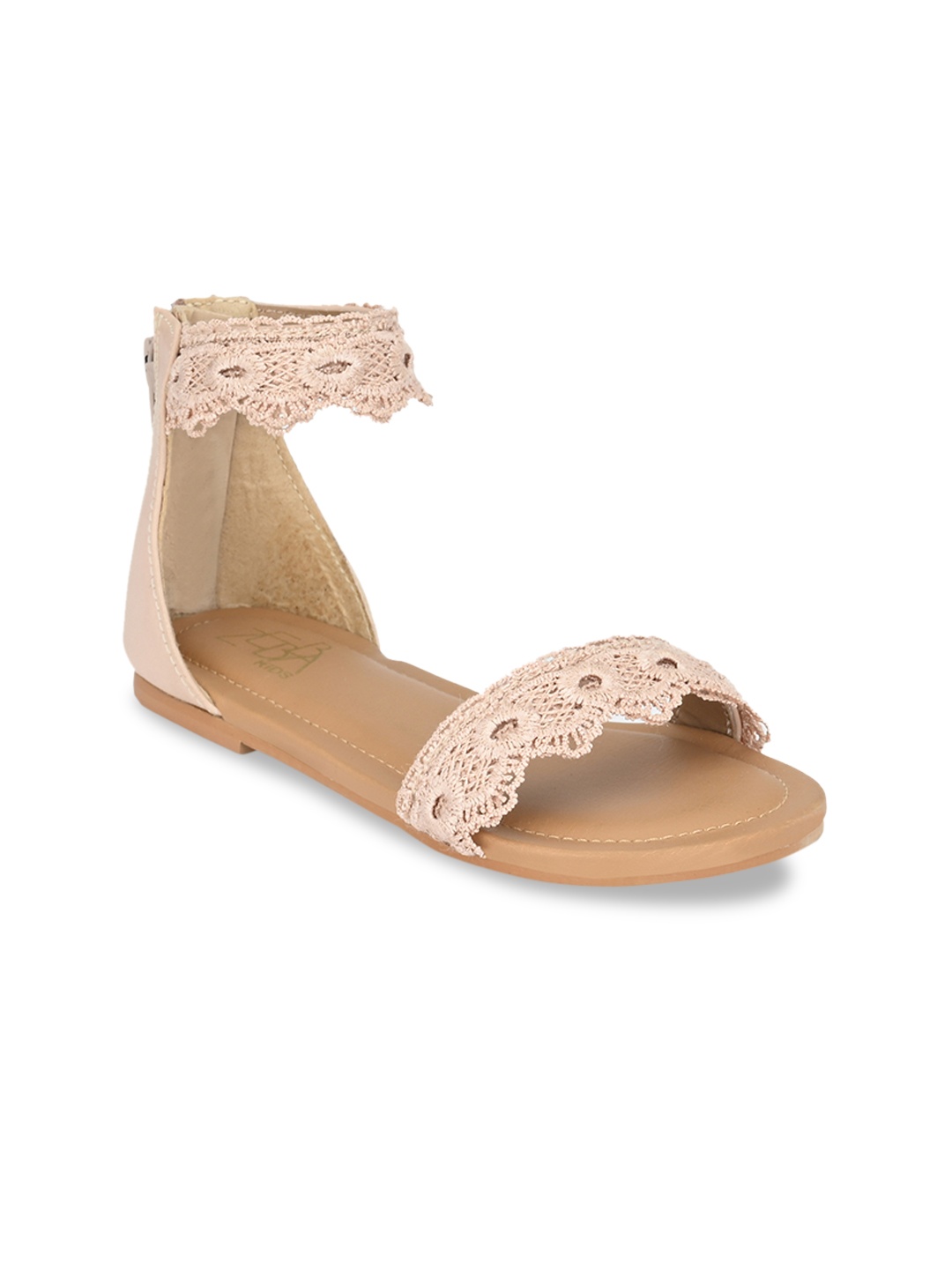 

Zebba Girls Pink Solid Open Toe Flats